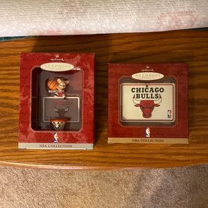 HALLMARK Ornaments - bundle of two Chicago Bulls ornaments. NIP with tags.